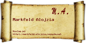 Markfeld Alojzia névjegykártya